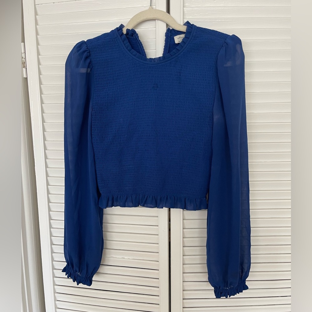 Wilfred Small cropped blouse blue